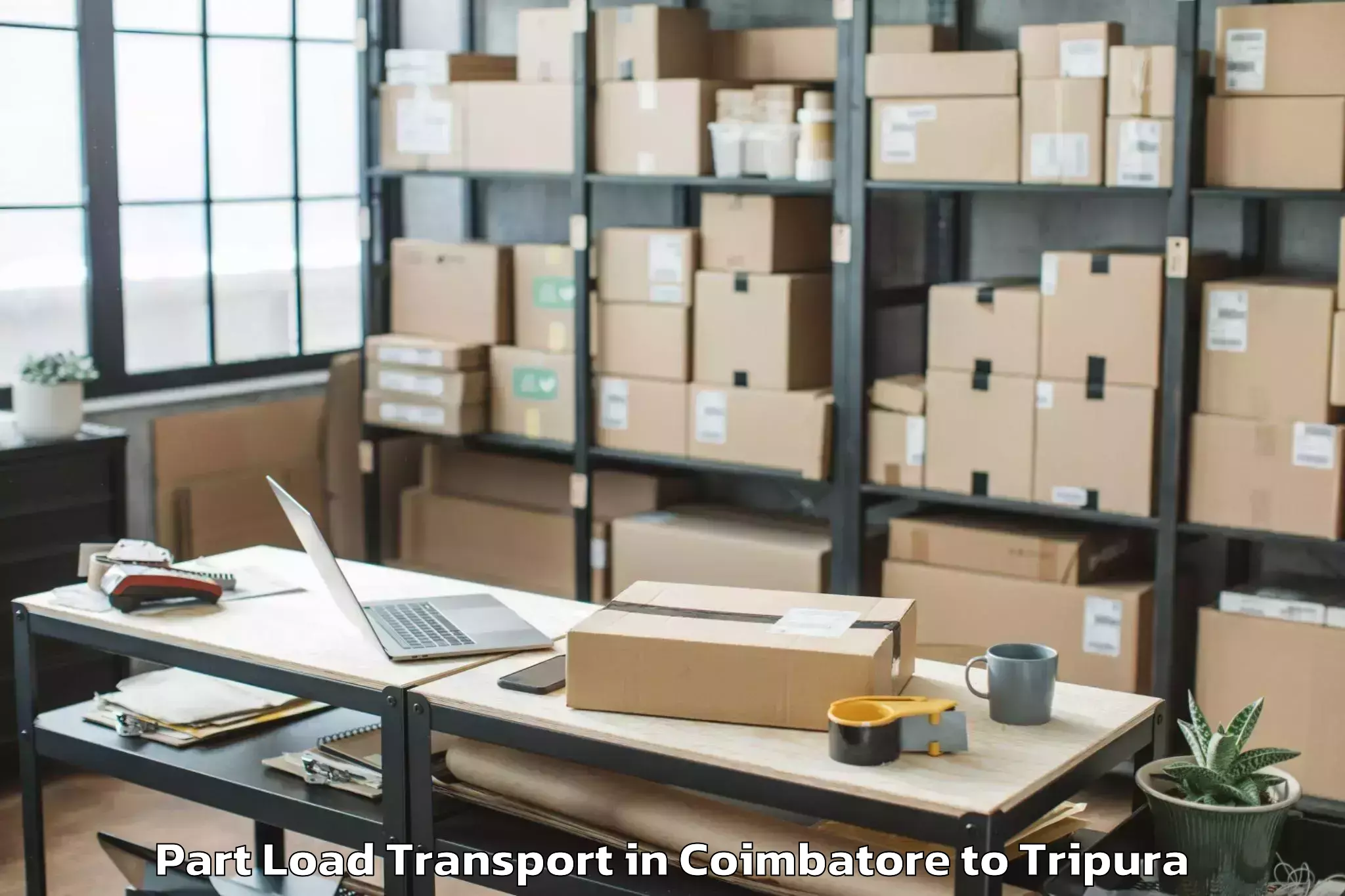 Discover Coimbatore to Udaipur Tripura Part Load Transport